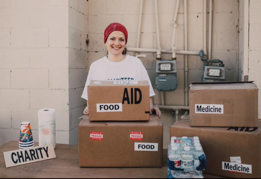 woman preparing donations as part of nonprofit work